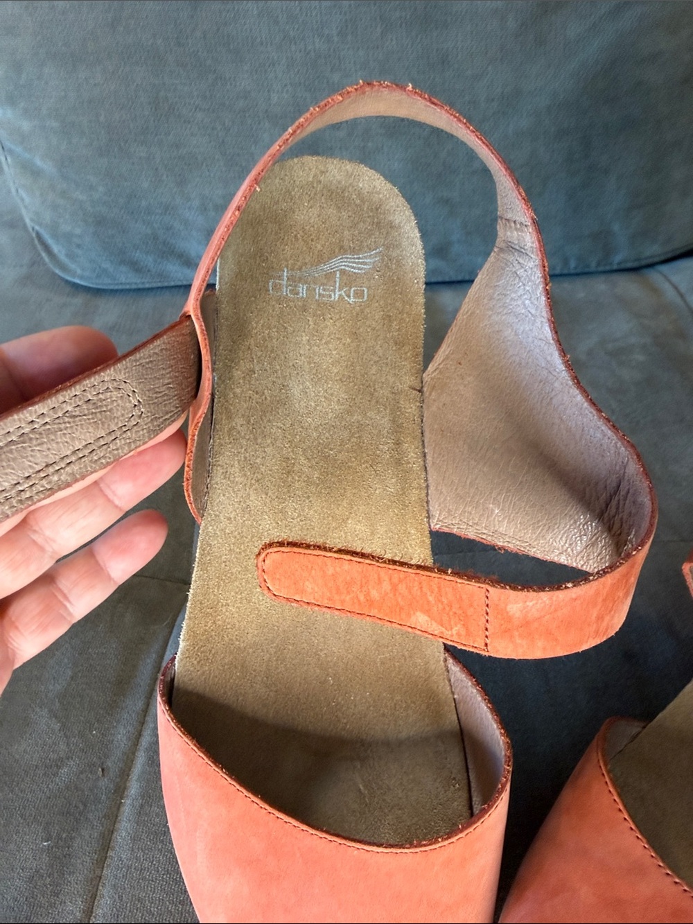 Dansko Coral Open-Toe Slingback Leather Wedge Sandals - Picture 9 of 11